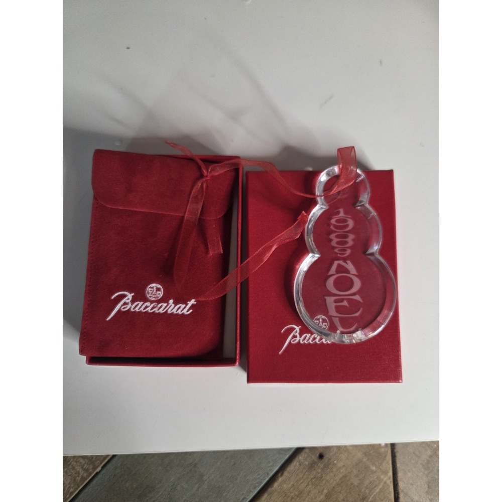 1989 Baccarat Noel Christmas Ornament - Good Condition With Pouch and Box - Picture 1 of 3